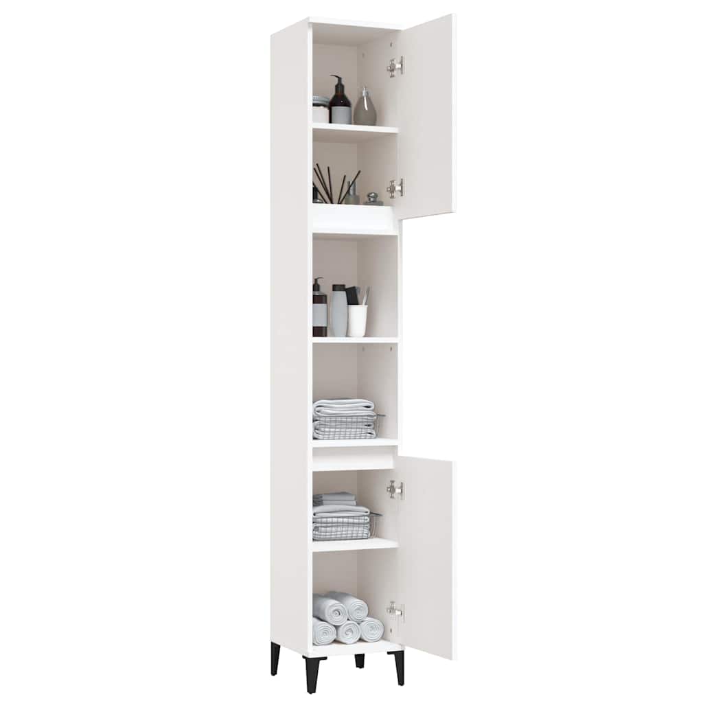 vidaXL Bathroom Cabinet White 30x30x190 cm Engineered Wood