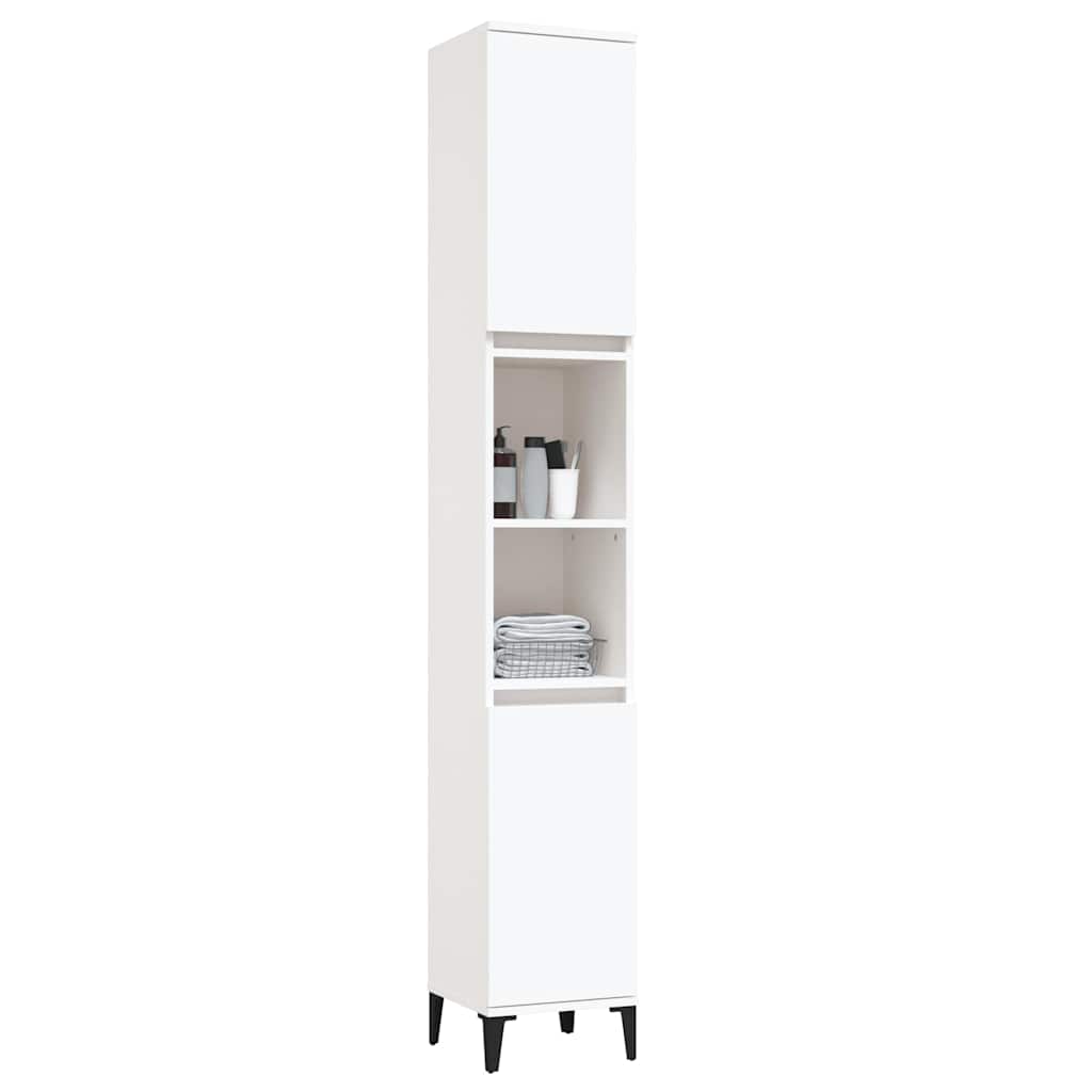vidaXL Bathroom Cabinet White 30x30x190 cm Engineered Wood