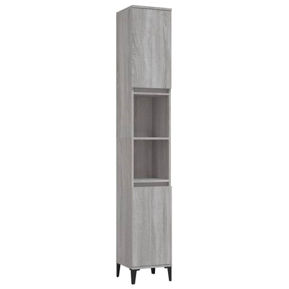 vidaXL Bathroom Cabinet Grey Sonoma 30x30x190 cm Engineered Wood