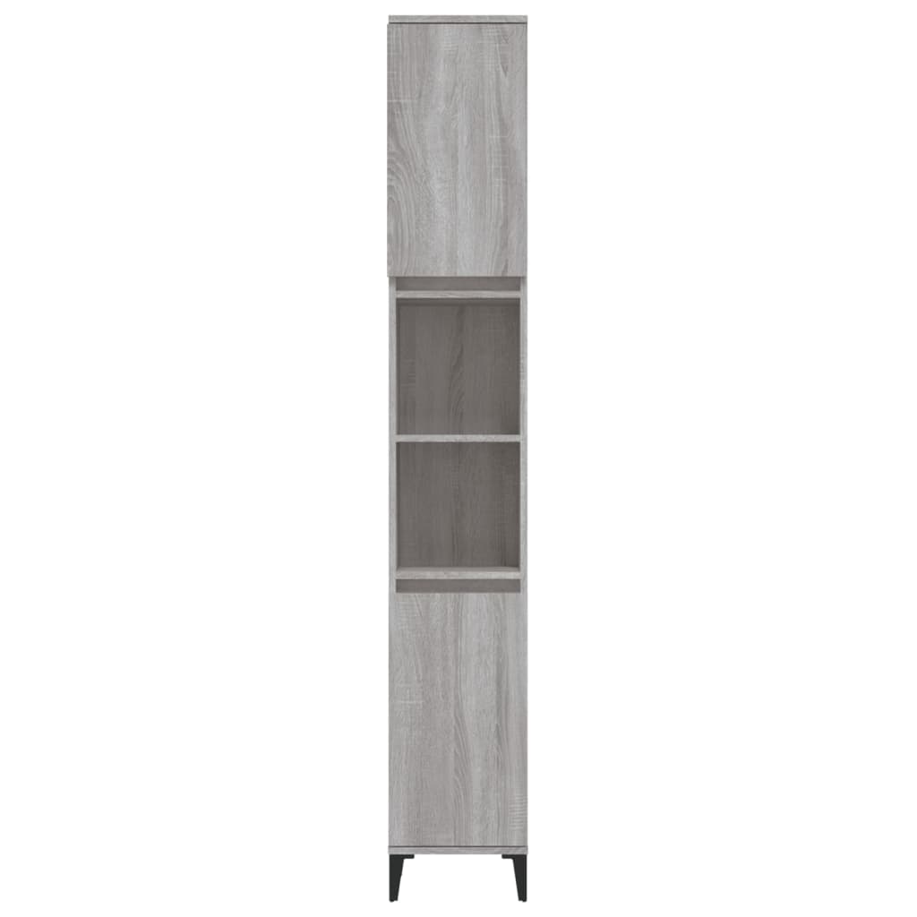 vidaXL Bathroom Cabinet Grey Sonoma 30x30x190 cm Engineered Wood