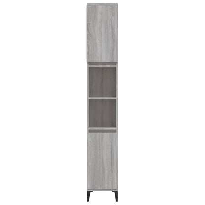 vidaXL Bathroom Cabinet Grey Sonoma 30x30x190 cm Engineered Wood