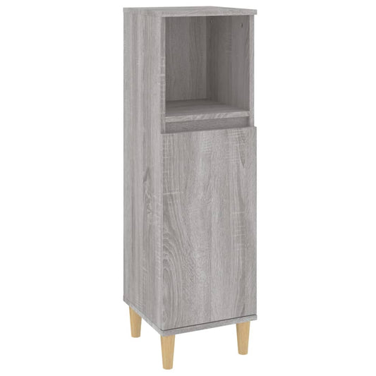vidaXL Bathroom Cabinet Grey Sonoma 30x30x100 cm Engineered Wood