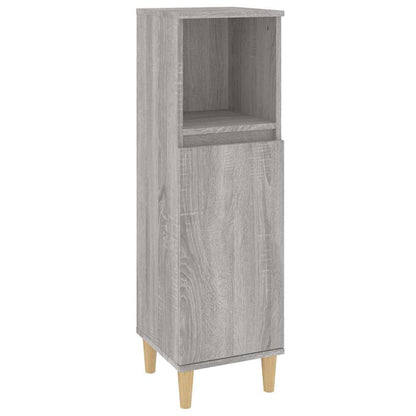 vidaXL Bathroom Cabinet Grey Sonoma 30x30x100 cm Engineered Wood