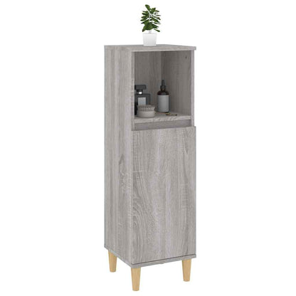 vidaXL Bathroom Cabinet Grey Sonoma 30x30x100 cm Engineered Wood