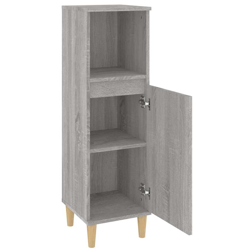 vidaXL Bathroom Cabinet Grey Sonoma 30x30x100 cm Engineered Wood