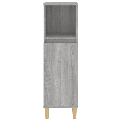 vidaXL Bathroom Cabinet Grey Sonoma 30x30x100 cm Engineered Wood
