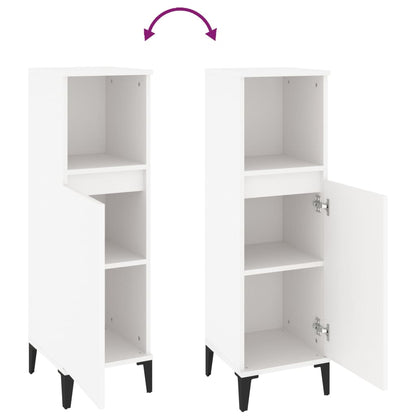 vidaXL Bathroom Cabinet White 30x30x100 cm Engineered Wood