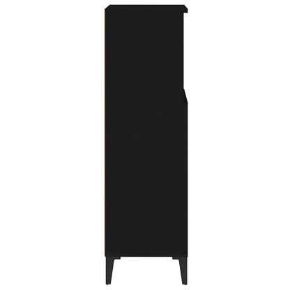 vidaXL Bathroom Cabinet Black 30x30x100 cm Engineered Wood
