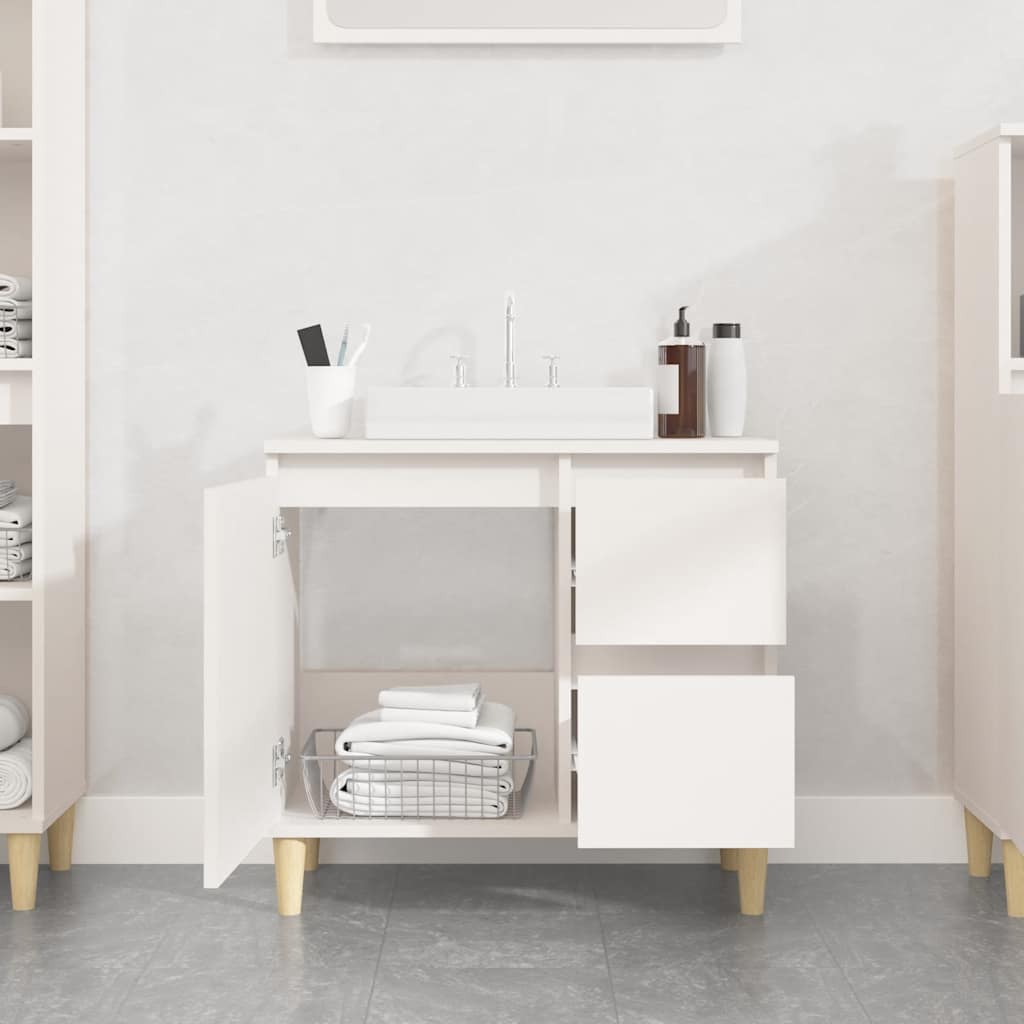 vidaXL Bathroom Cabinet | White | Engineered wood | Medium | Bathroom Cabinet