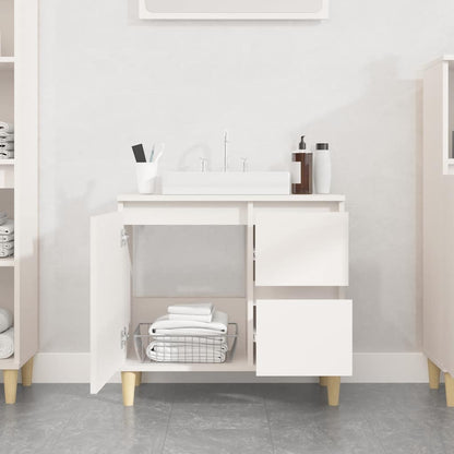 vidaXL Bathroom Cabinet | White | Engineered wood | Medium | Bathroom Cabinet