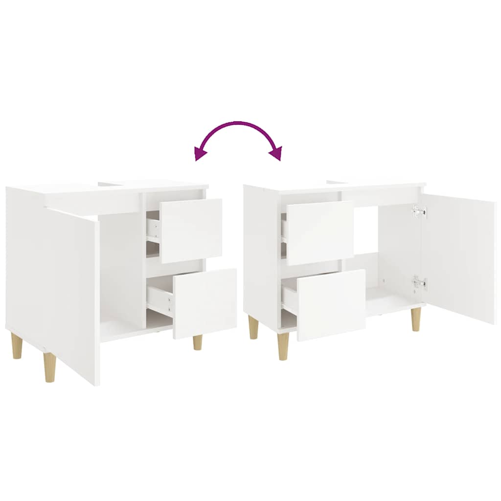 vidaXL Bathroom Cabinet | White | Engineered wood | Medium | Bathroom Cabinet