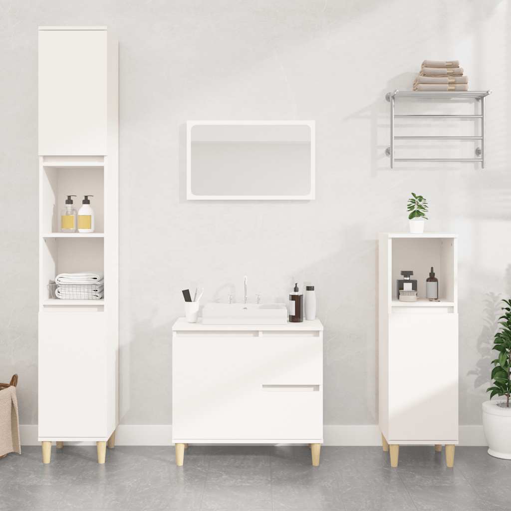 vidaXL Bathroom Cabinet | White | Engineered wood | Medium | Bathroom Cabinet