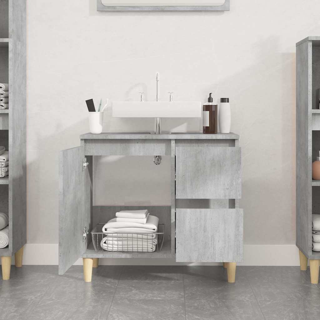 vidaXL Bathroom Cabinet Concrete Grey 65x33x60 cm Engineered Wood