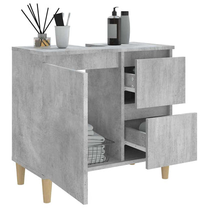 vidaXL Bathroom Cabinet Concrete Grey 65x33x60 cm Engineered Wood