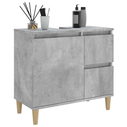 vidaXL Bathroom Cabinet Concrete Grey 65x33x60 cm Engineered Wood