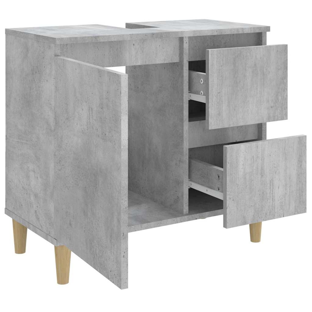 vidaXL Bathroom Cabinet Concrete Grey 65x33x60 cm Engineered Wood