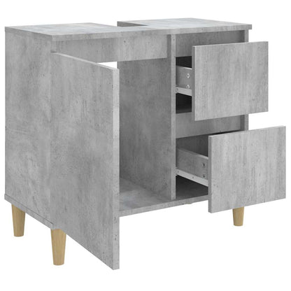 vidaXL Bathroom Cabinet Concrete Grey 65x33x60 cm Engineered Wood
