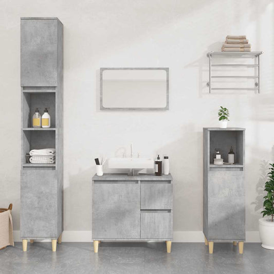 vidaXL Bathroom Cabinet Concrete Grey 65x33x60 cm Engineered Wood