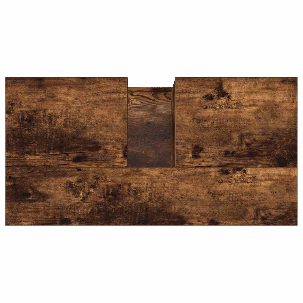 vidaXL Bathroom Cabinet Smoked Oak 65x33x60 cm Engineered Wood
