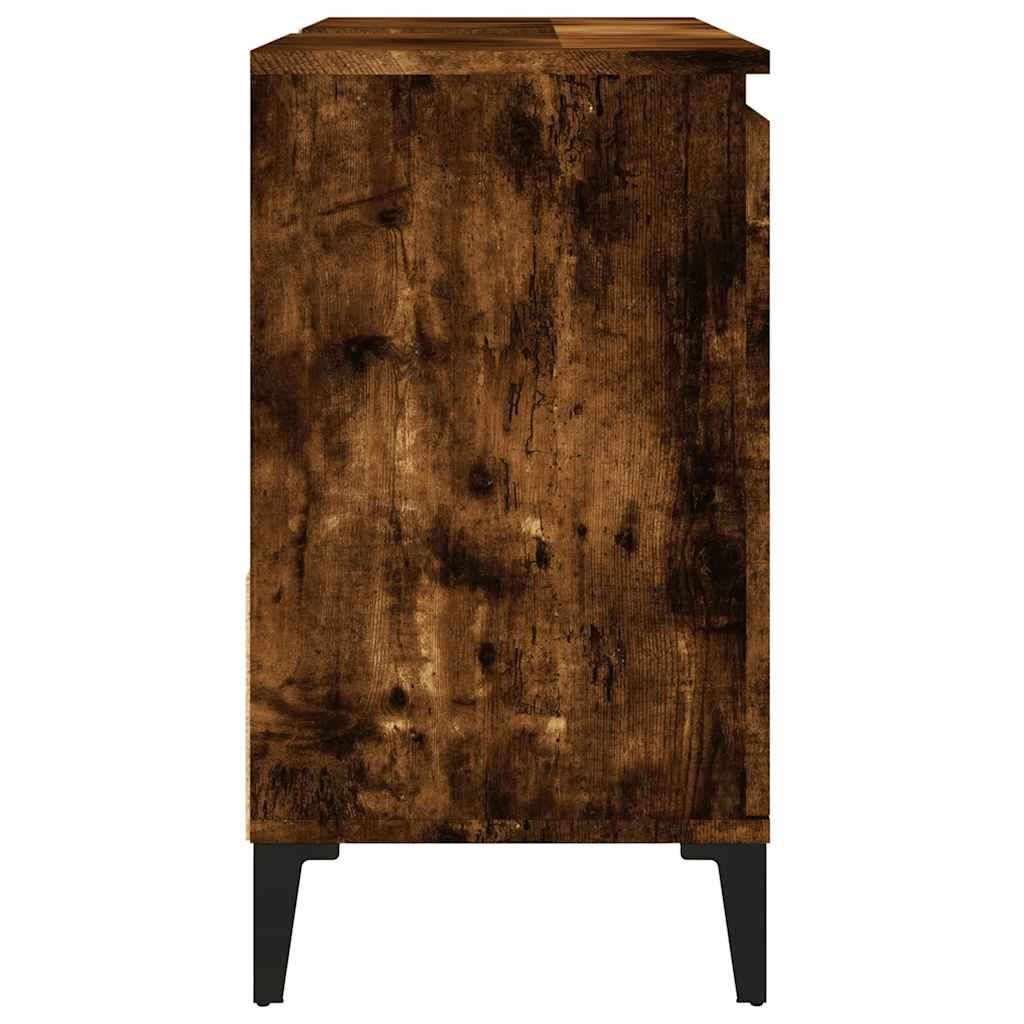 vidaXL Bathroom Cabinet Smoked Oak 65x33x60 cm Engineered Wood