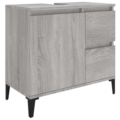 vidaXL Bathroom Cabinet | Grey Sonoma | Engineered Wood, Metal | Standard