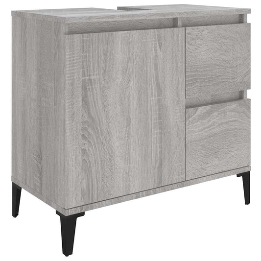 vidaXL Bathroom Cabinet | Grey Sonoma | Engineered Wood, Metal | Standard