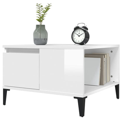 vidaXL Coffee Table High Gloss White 55x55x36.5 cm Engineered Wood