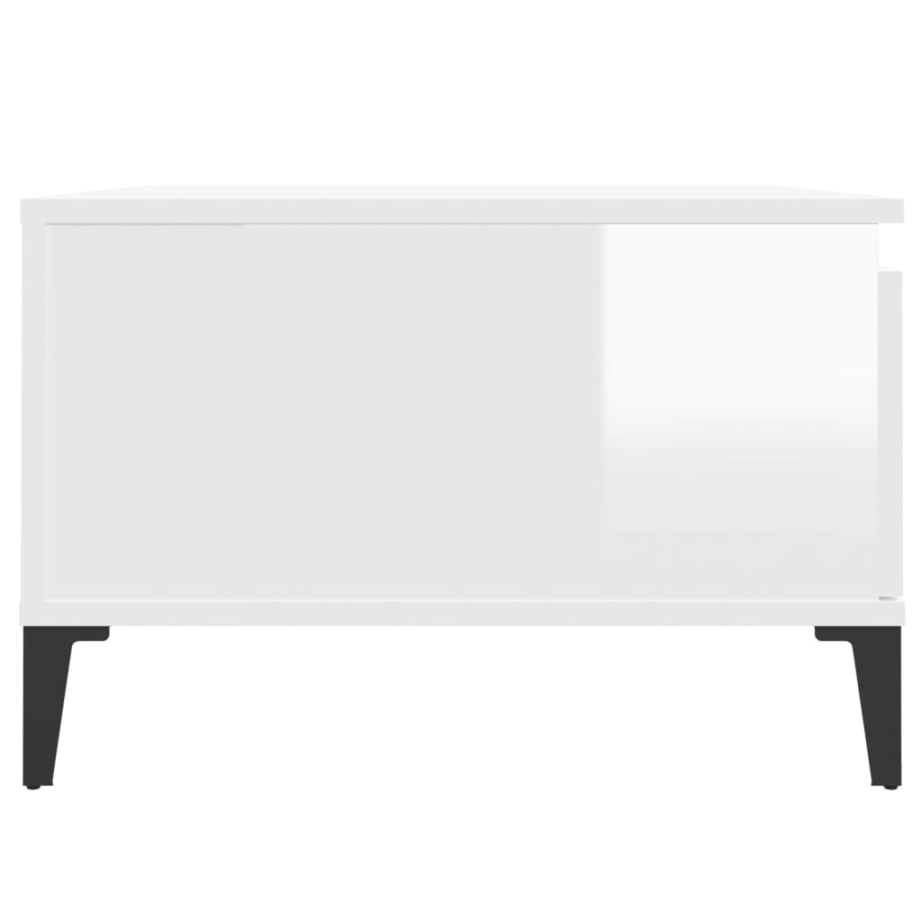 vidaXL Coffee Table High Gloss White 55x55x36.5 cm Engineered Wood