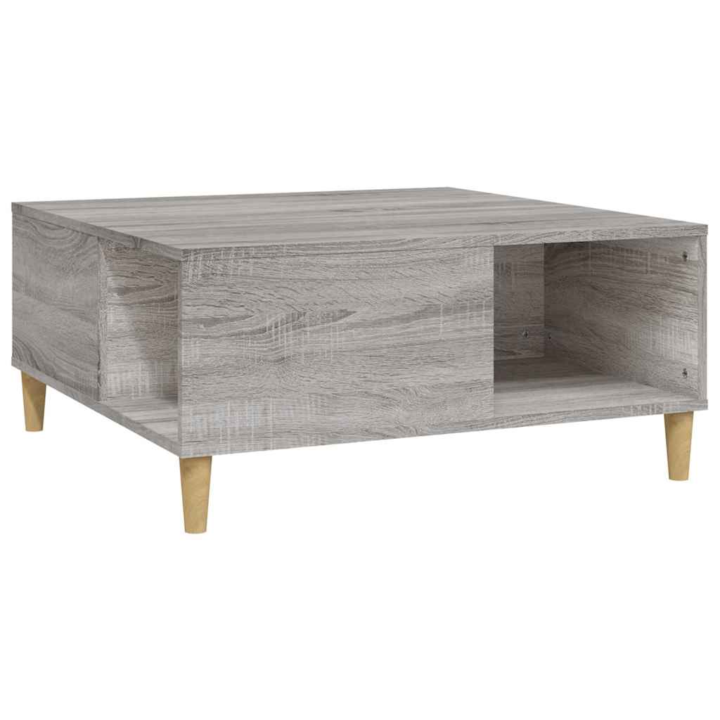 vidaXL Coffee Table Grey Sonoma 80x80x36,5 cm Engineered Wood