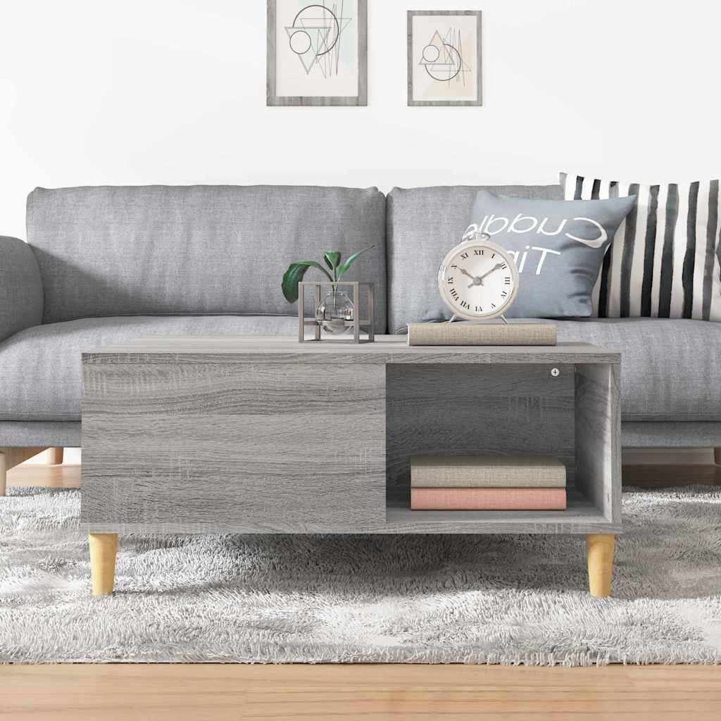 vidaXL Coffee Table Grey Sonoma 80x80x36,5 cm Engineered Wood