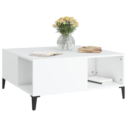 vidaXL Coffee Table White 80x80x36.5 cm Engineered Wood
