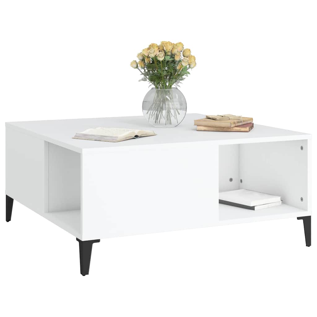 vidaXL Coffee Table White 80x80x36,5 cm Engineered Wood