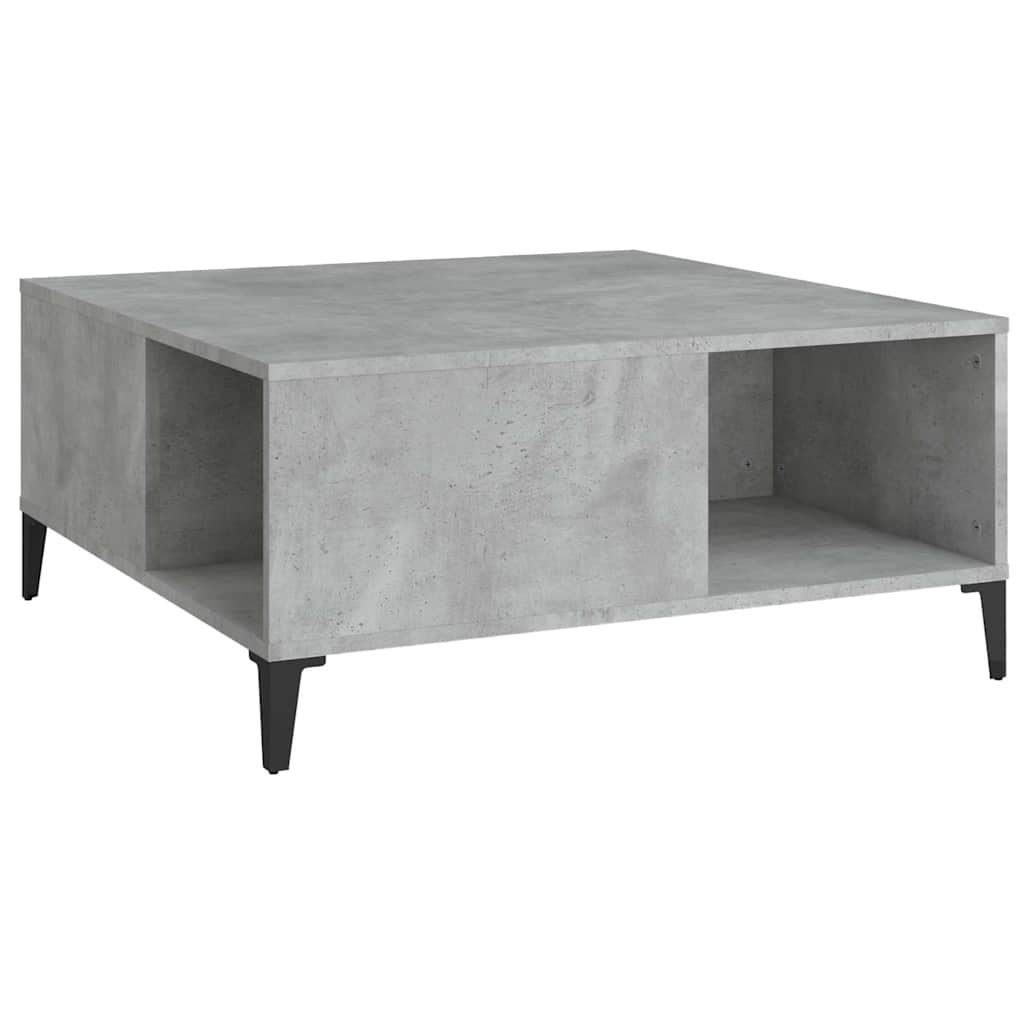 vidaXL Coffee Table Concrete Grey 80x80x36,5 cm Engineered Wood