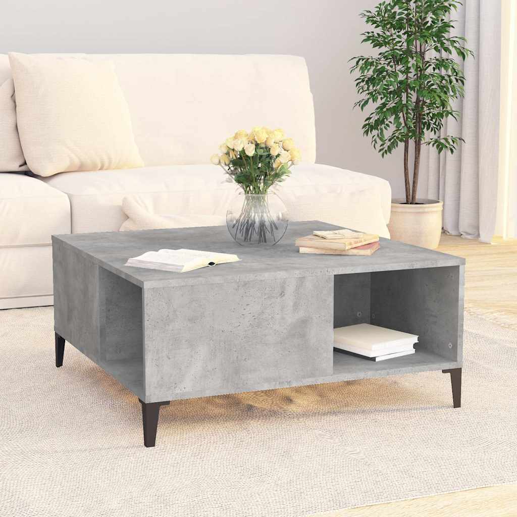 vidaXL Coffee Table Concrete Grey 80x80x36,5 cm Engineered Wood