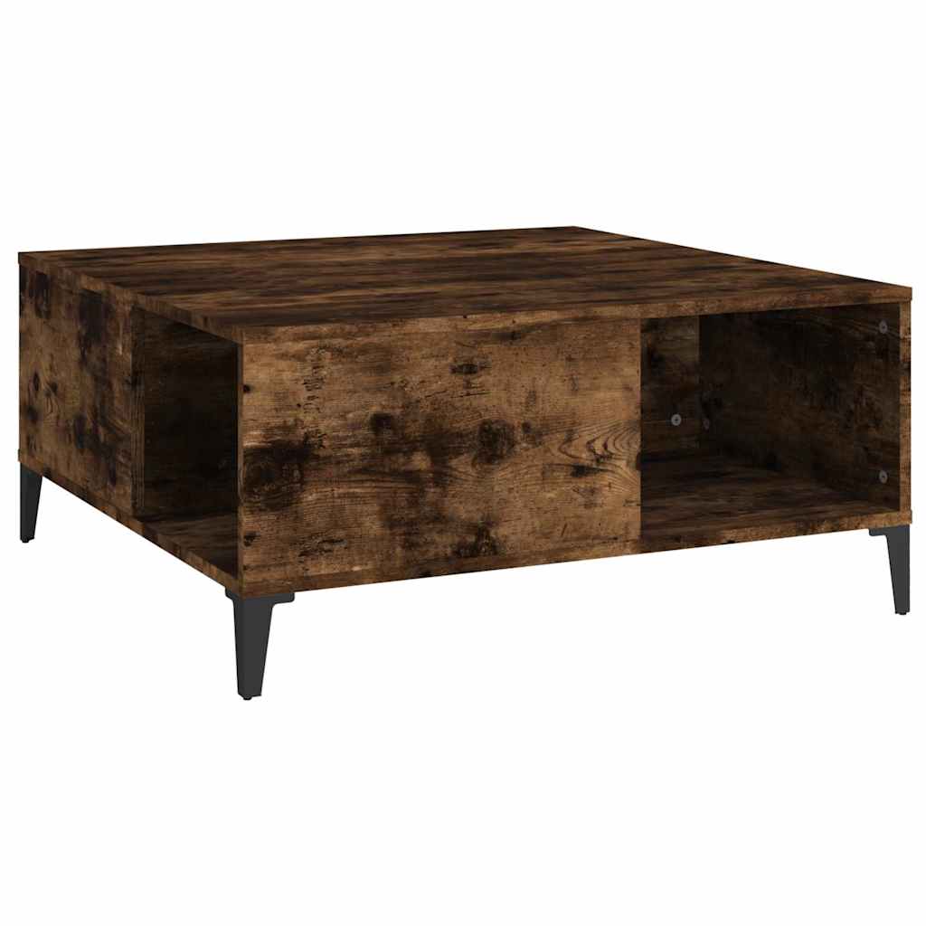 vidaXL Coffee Table Smoked Oak 80x80x36,5 cm Engineered Wood