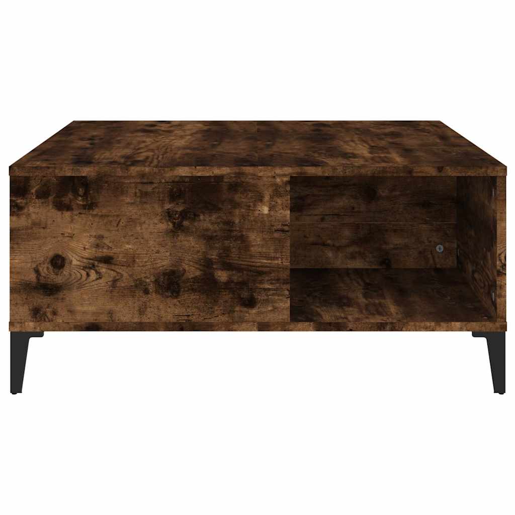 vidaXL Coffee Table Smoked Oak 80x80x36,5 cm Engineered Wood