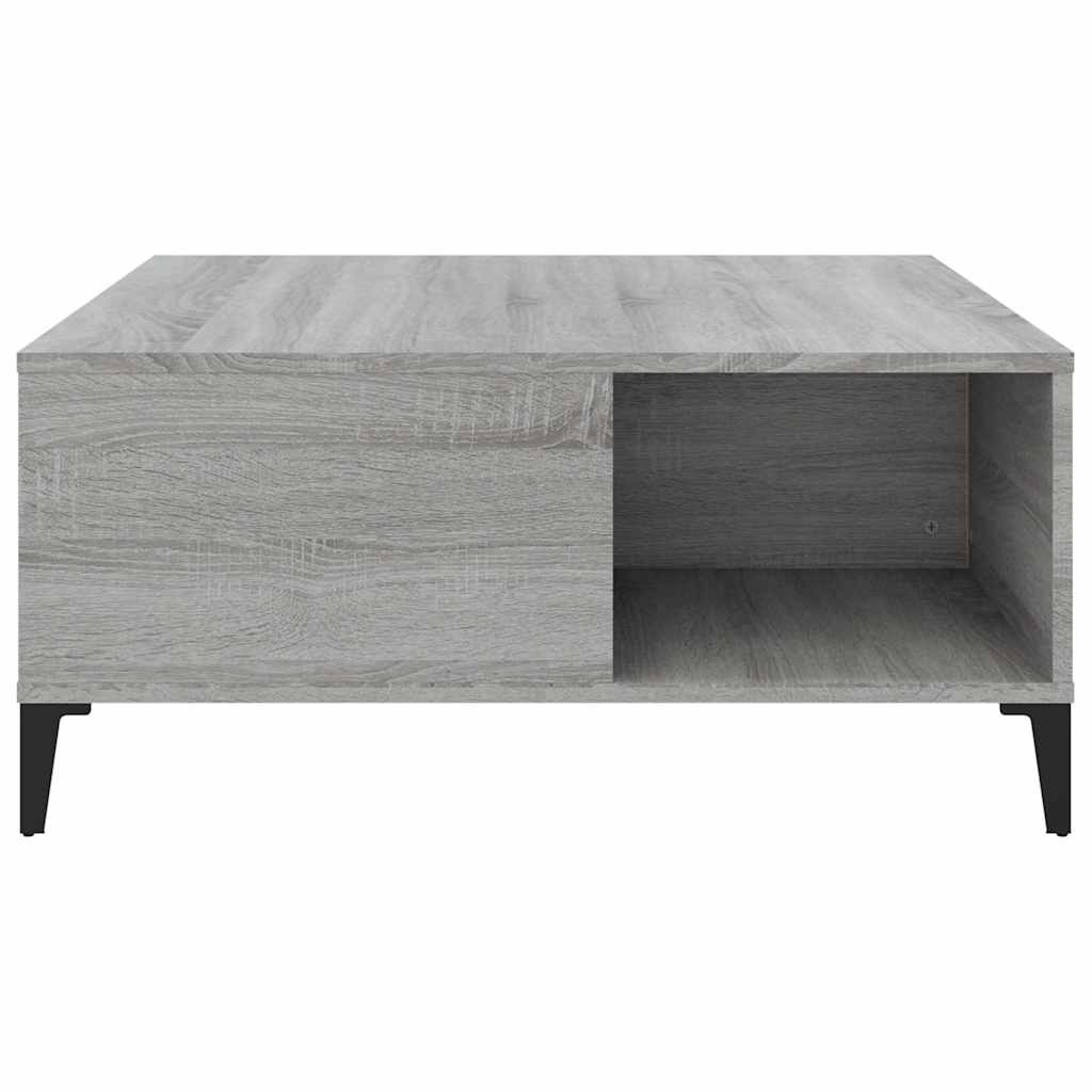 vidaXL Coffee Table Grey Sonoma 80x80x36,5 cm Engineered Wood