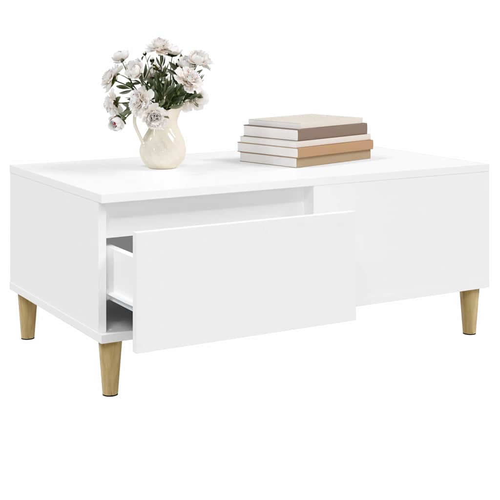 vidaXL Coffee Table White 90x50x36,5 cm Engineered Wood