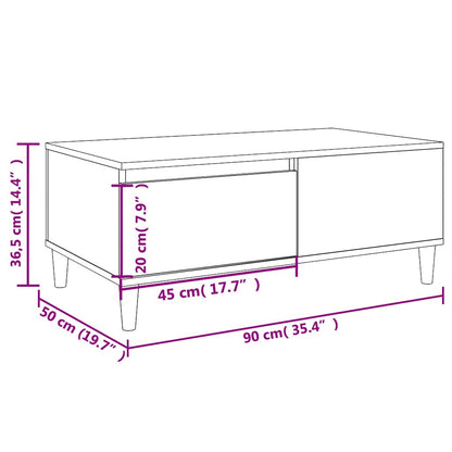 vidaXL Coffee Table White 90x50x36,5 cm Engineered Wood