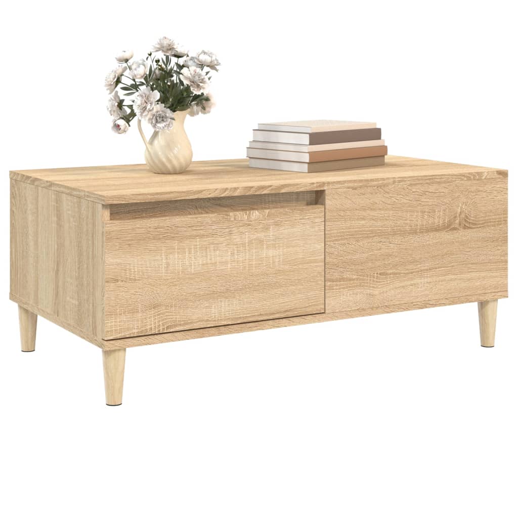 vidaXL Coffee Table Sonoma Oak 90x50x36.5 cm Engineered Wood