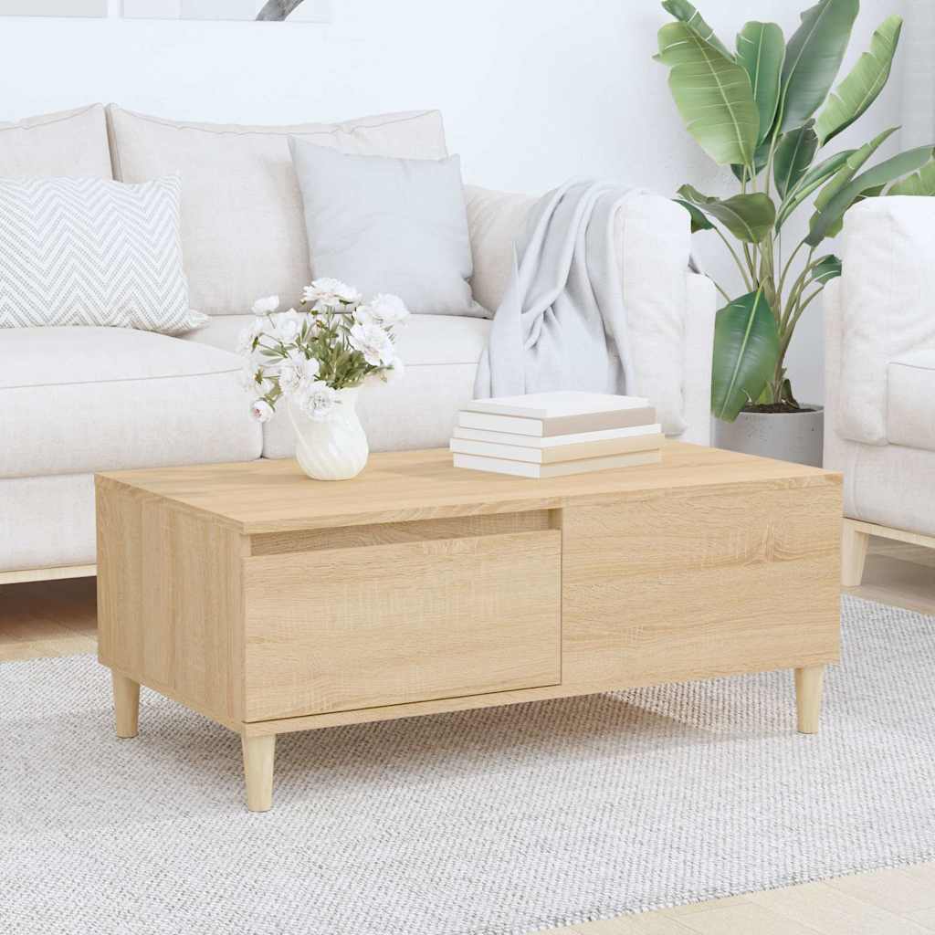vidaXL Coffee Table Sonoma Oak 90x50x36,5 cm Engineered Wood