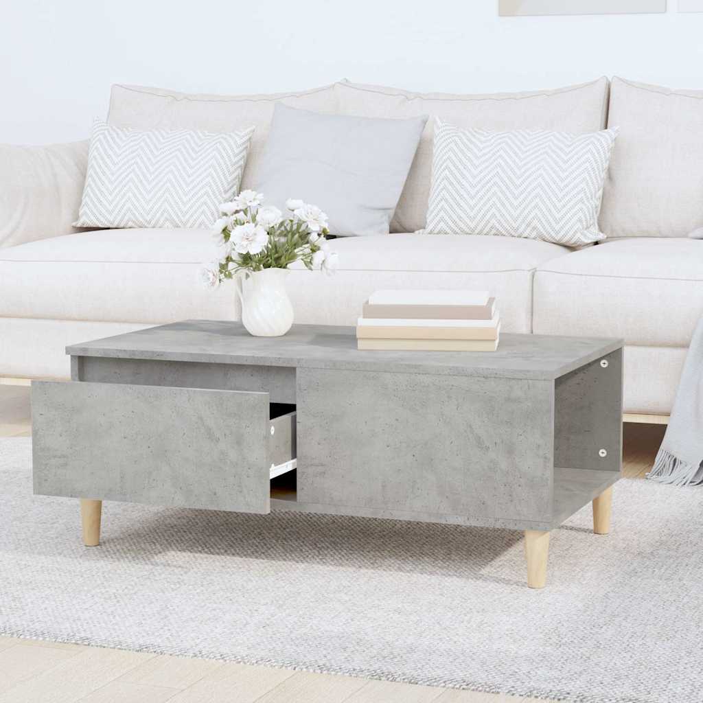 vidaXL Coffee Table Concrete Grey 90x50x36,5 cm Engineered Wood