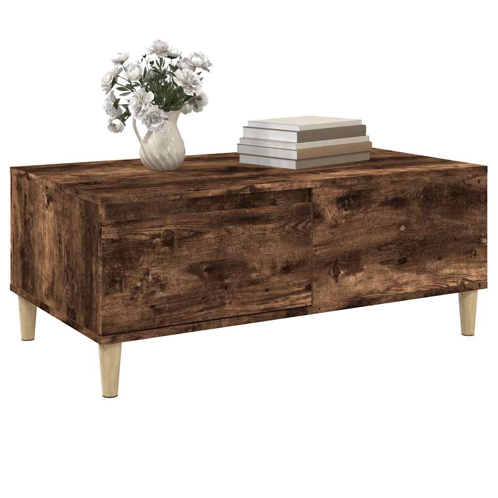 vidaXL Coffee Table Smoked Oak 90x50x36.5 cm Engineered Wood
