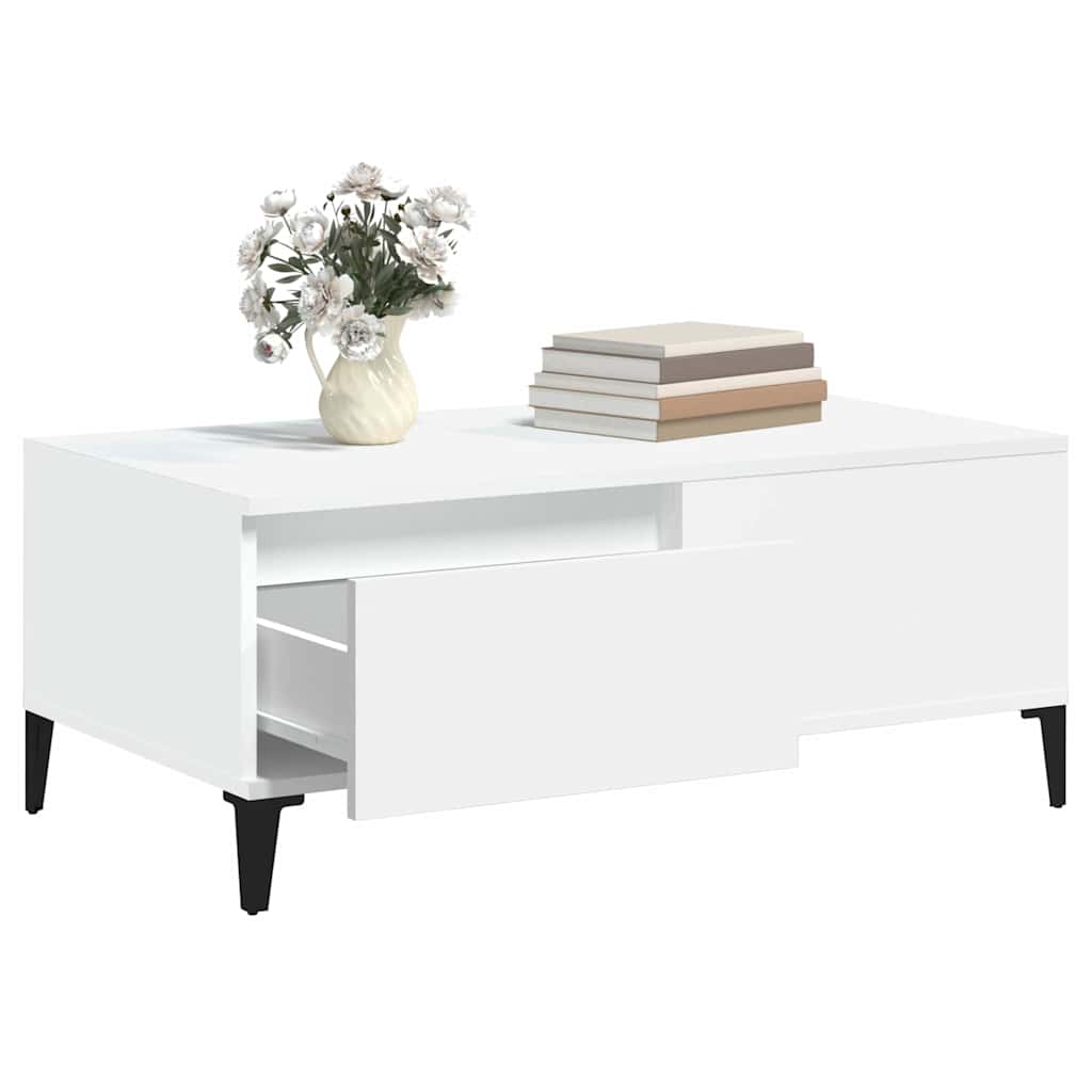 vidaXL Coffee Table White 90x50x36,5 cm Engineered Wood