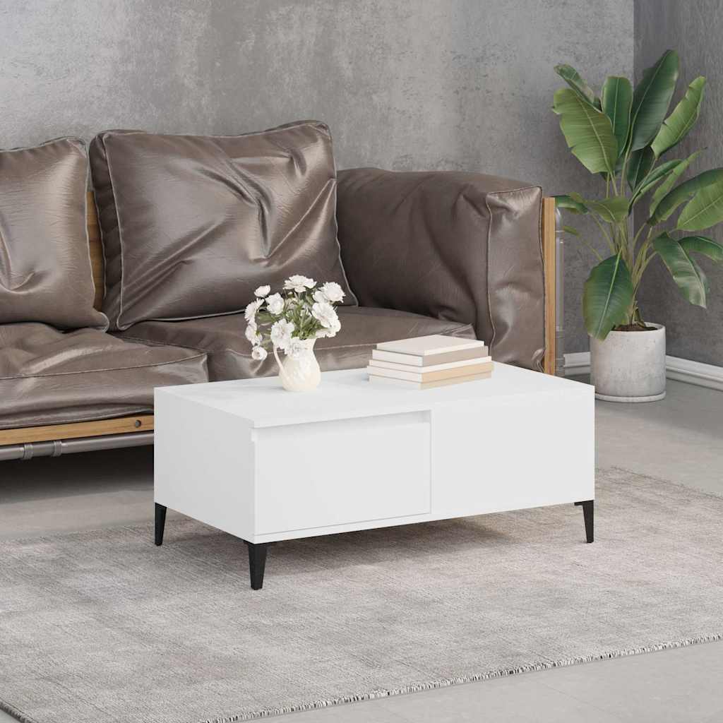 vidaXL Coffee Table White 90x50x36,5 cm Engineered Wood