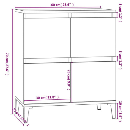 vidaXL Sideboard White 60x35x70 cm Engineered Wood