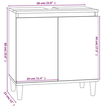 vidaXL Sink Cabinet White 58x33x60 cm Engineered Wood