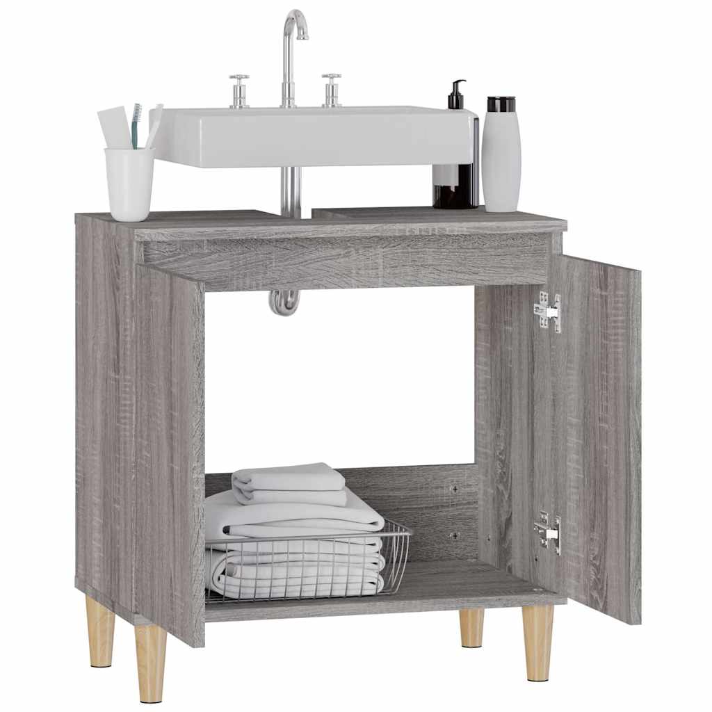 vidaXL Sink Cabinet Grey Sonoma 58x33x60 cm Engineered Wood