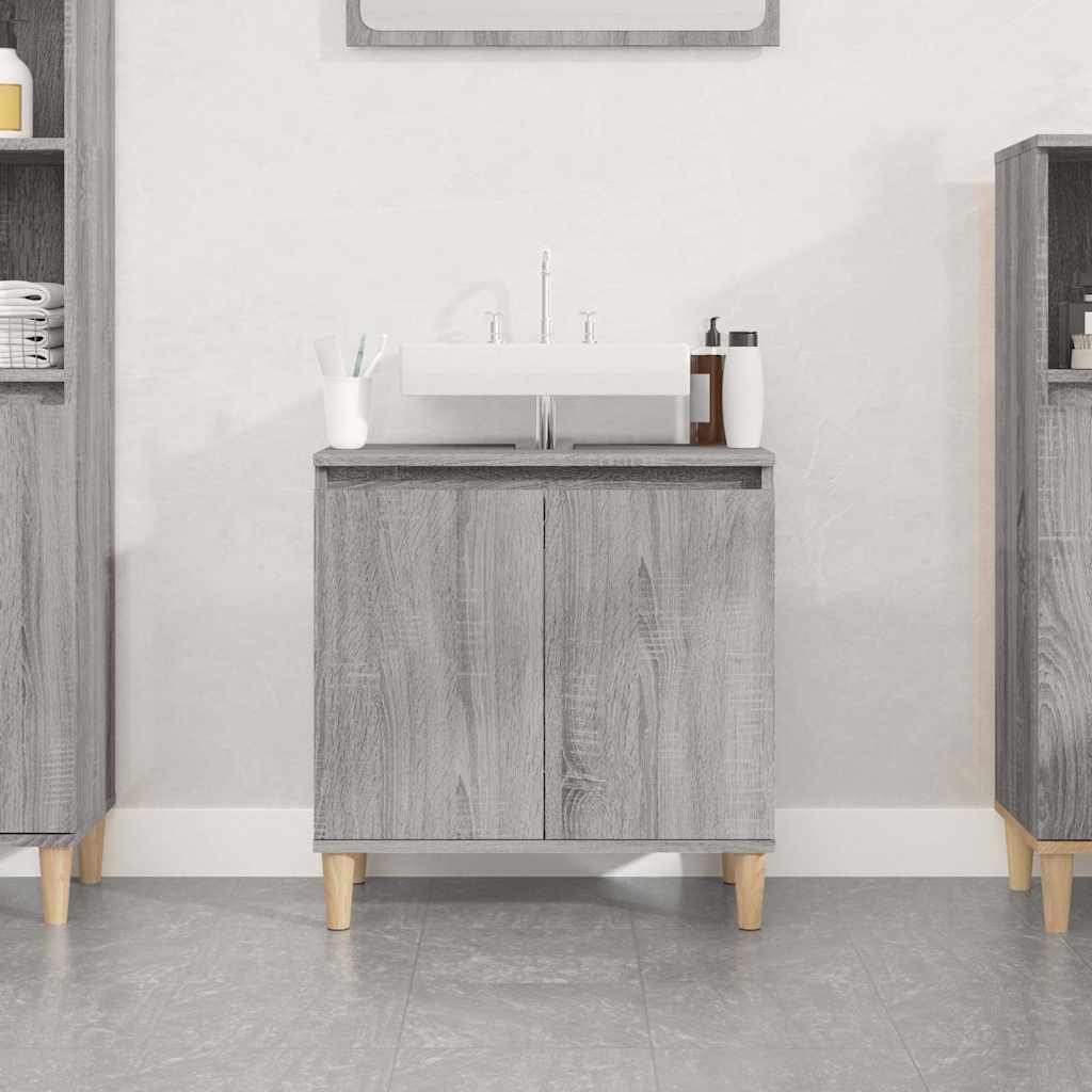 vidaXL Sink Cabinet Grey Sonoma 58x33x60 cm Engineered Wood