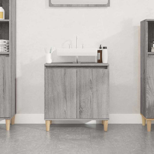 vidaXL Sink Cabinet Grey Sonoma 58x33x60 cm Engineered Wood